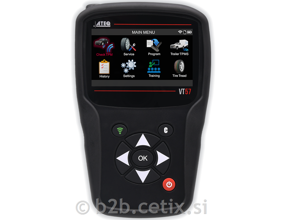 ATEQ VT57 TPMS komplet: Diagnostična naprava + 24x All-In-One senzorji (Srebrni)